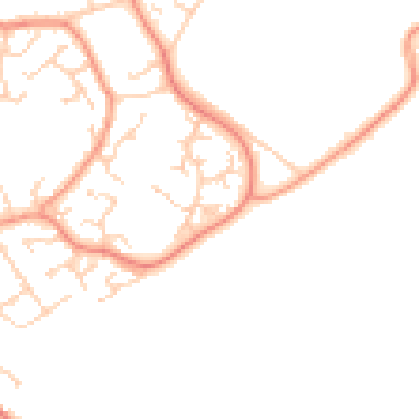 Daytime road noise heatmap for SO40 4YN