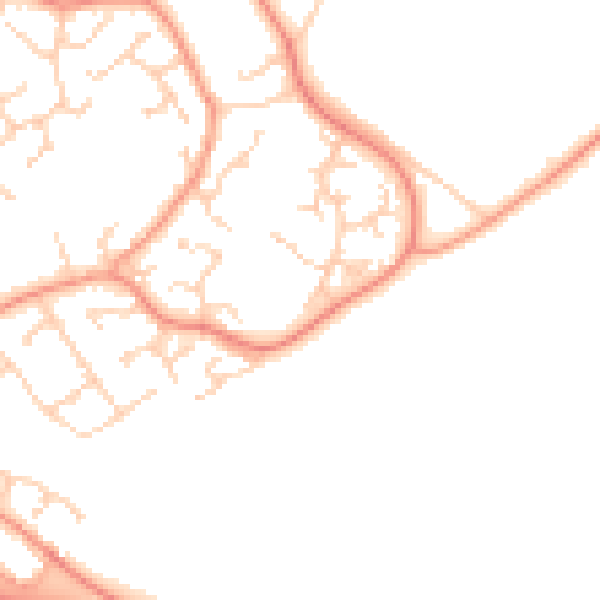Daytime road noise heatmap for SO40 4YP