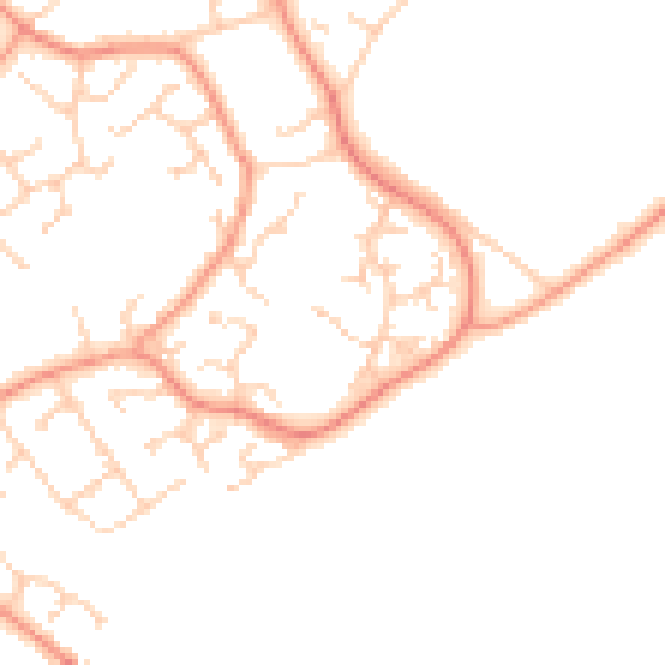 Daytime road noise heatmap for SO40 4YQ