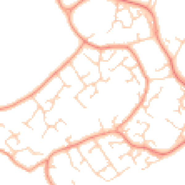 Daytime road noise heatmap for SO40 4YT