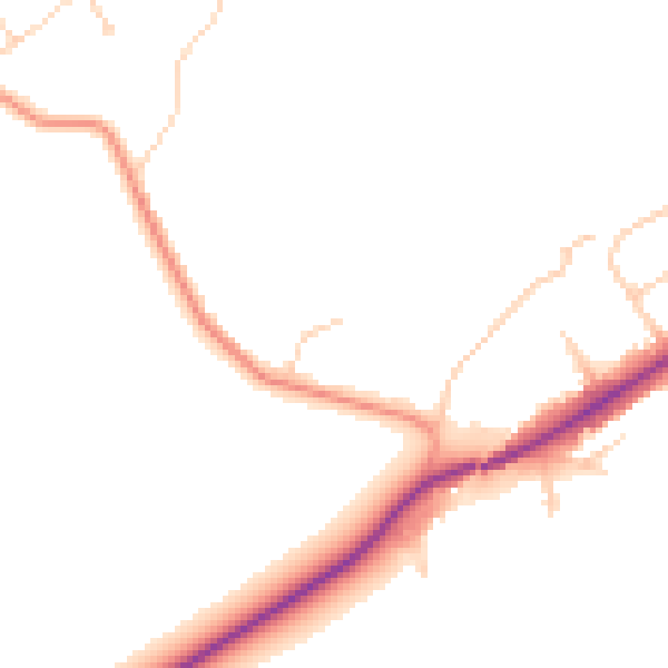 Daytime road noise heatmap for SO40 7AE
