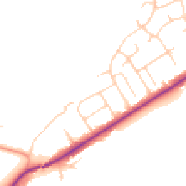 Daytime road noise heatmap for SO40 7AZ