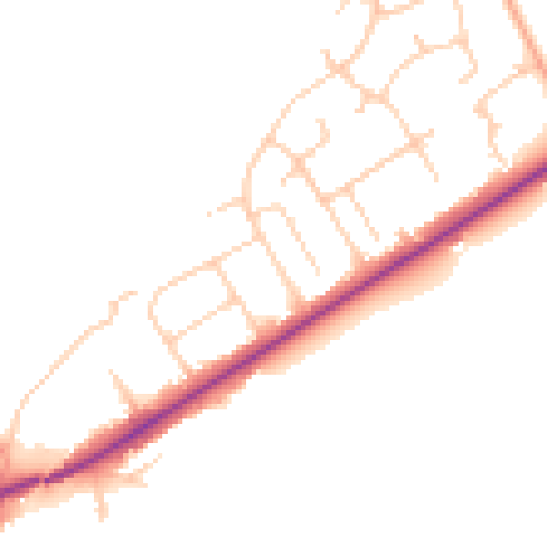 Daytime road noise heatmap for SO40 7BD
