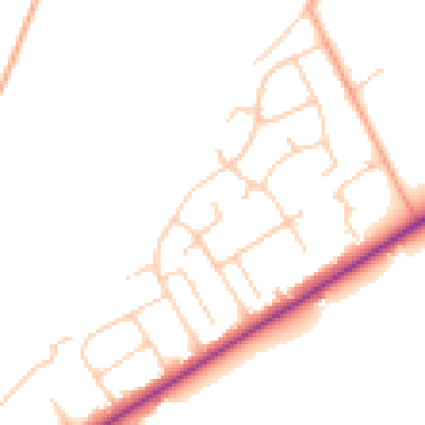 Daytime road noise heatmap for SO40 7BN