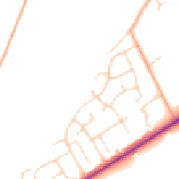 Daytime road noise heatmap for SO40 7BU