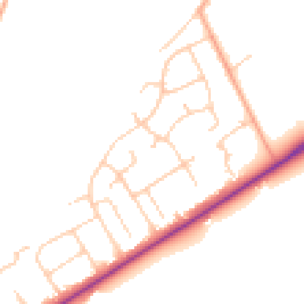Daytime road noise heatmap for SO40 7BY