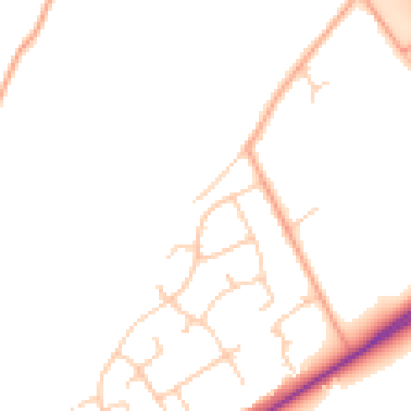 Daytime road noise heatmap for SO40 7DP
