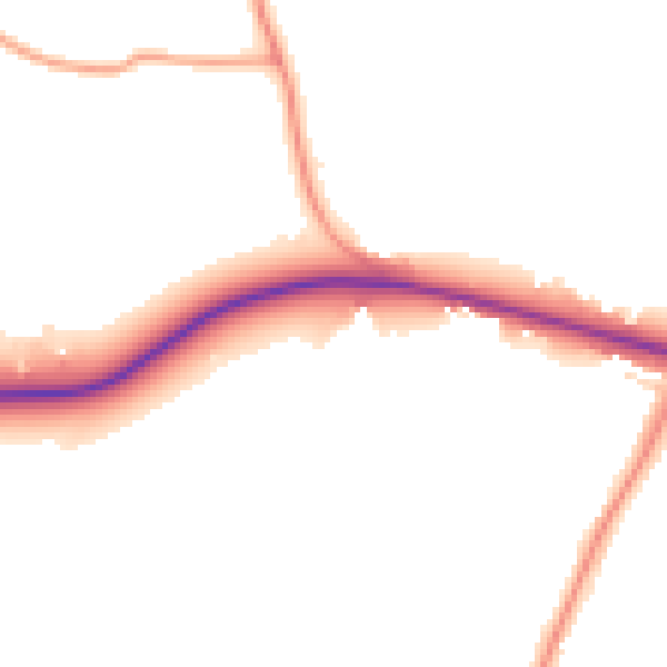 Daytime road noise heatmap for SO40 7EX