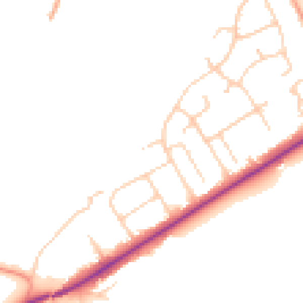 Daytime road noise heatmap for SO40 7FD