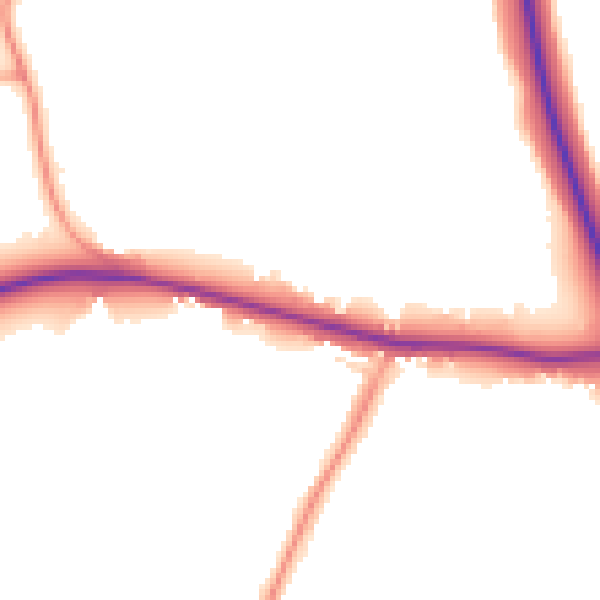 Daytime road noise heatmap for SO40 7GY