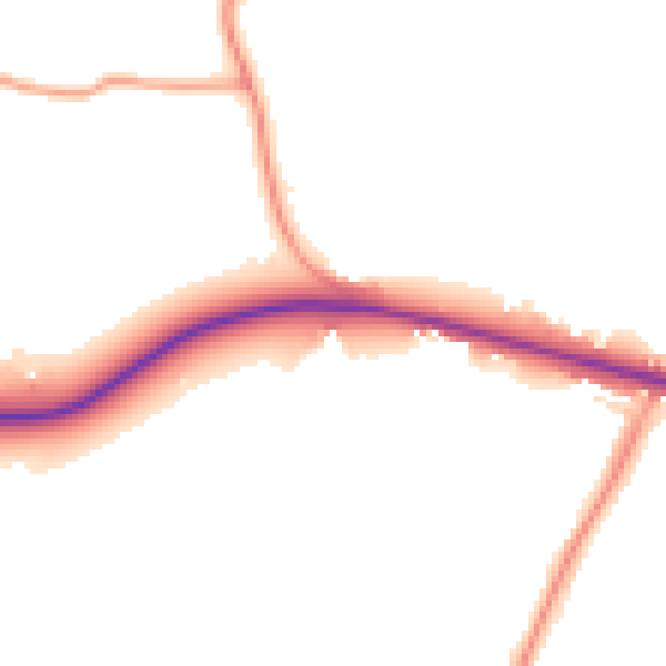 Daytime road noise heatmap for SO40 7HR