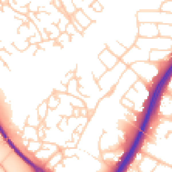 Daytime road noise heatmap for SO40 7JX
