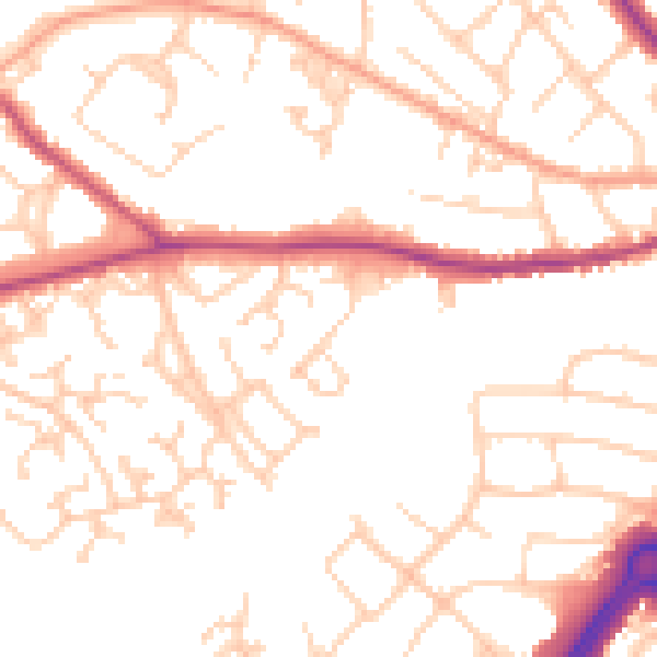 Daytime road noise heatmap for SO40 8AG