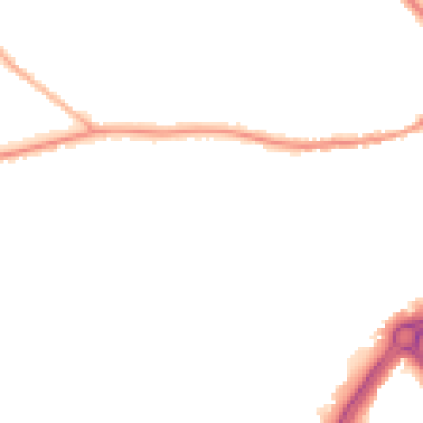 Night-time road noise heatmap for SO40 8AJ