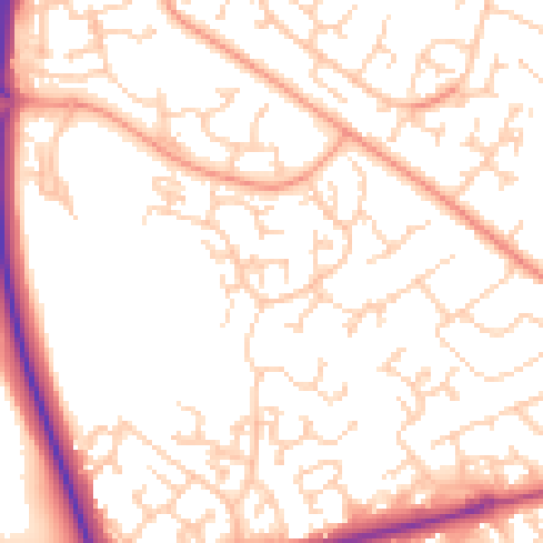 Daytime road noise heatmap for SO40 8HZ
