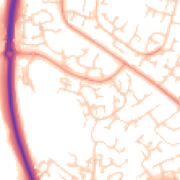 Daytime road noise heatmap for SO40 8JB