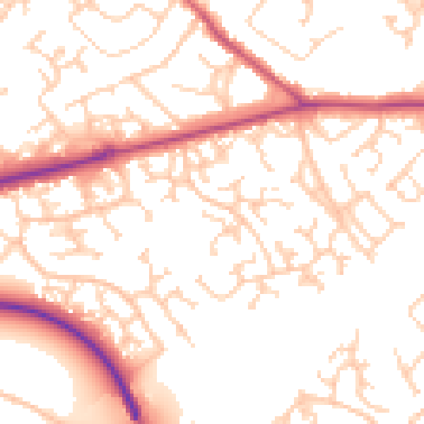 Daytime road noise heatmap for SO40 8SR