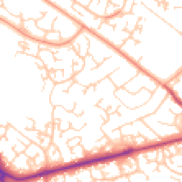 Daytime road noise heatmap for SO40 8TD
