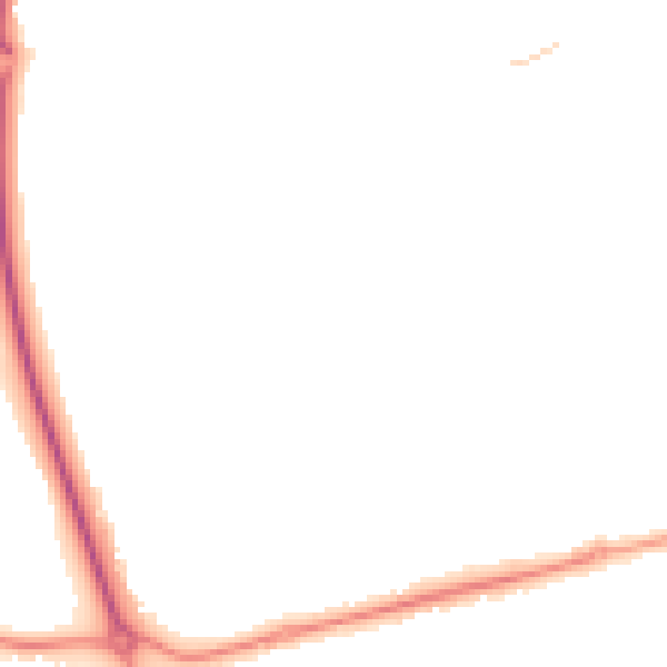 Night-time road noise heatmap for SO40 8UW