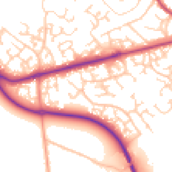 Daytime road noise heatmap for SO40 8WF