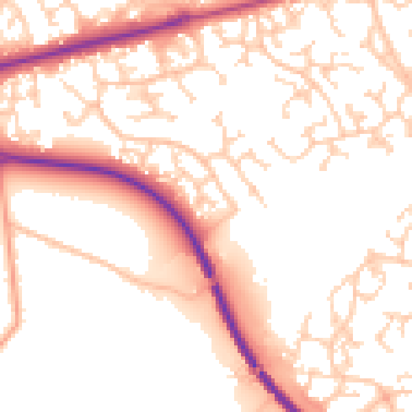 Daytime road noise heatmap for SO40 8WP