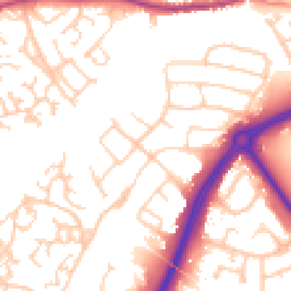 Daytime road noise heatmap for SO40 9AL