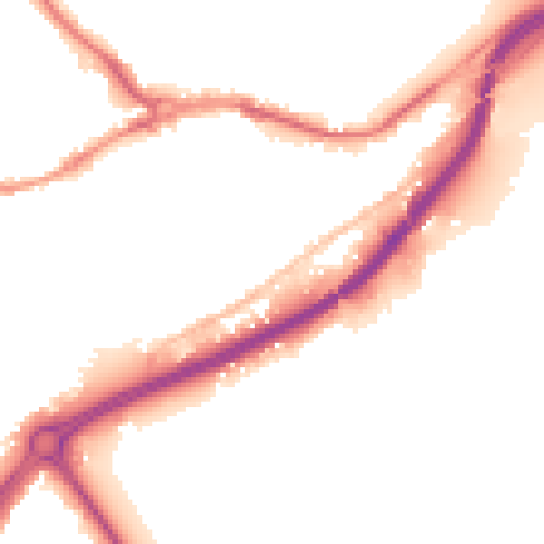 Night-time road noise heatmap for SO40 9DP