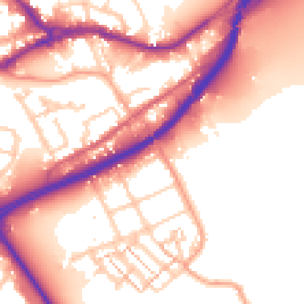 Daytime road noise heatmap for SO40 9JP