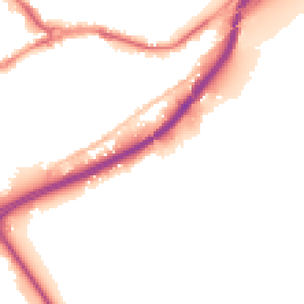 Night-time road noise heatmap for SO40 9JP