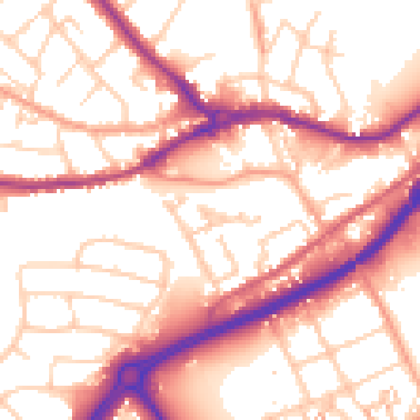 Daytime road noise heatmap for SO40 9NF