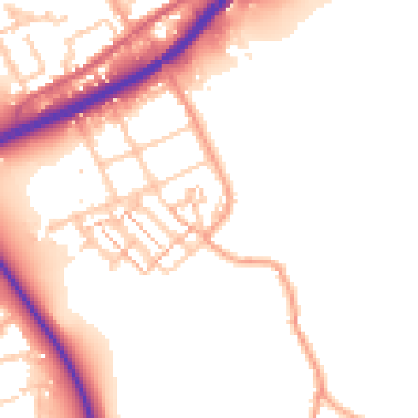 Daytime road noise heatmap for SO40 9PJ