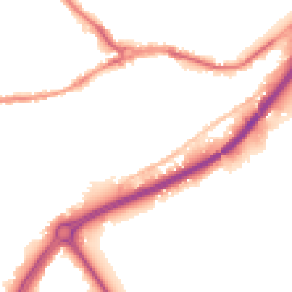 Night-time road noise heatmap for SO40 9PL