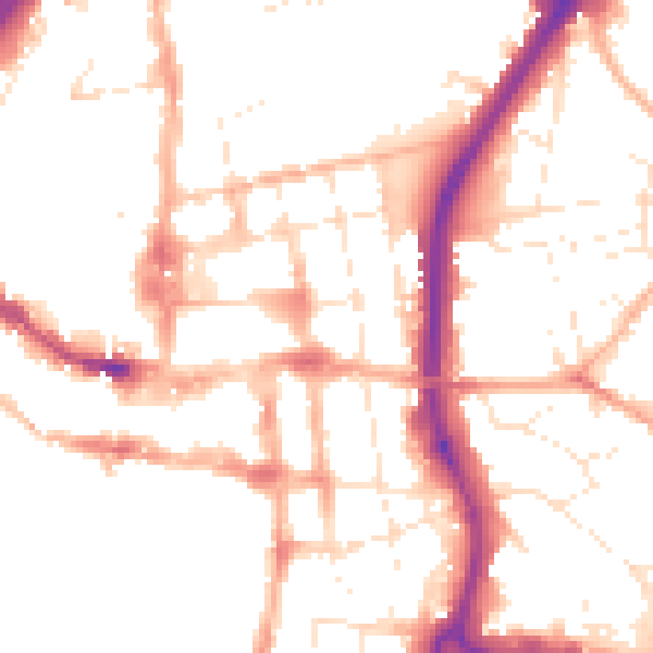 Daytime road noise heatmap for SP1 1AG
