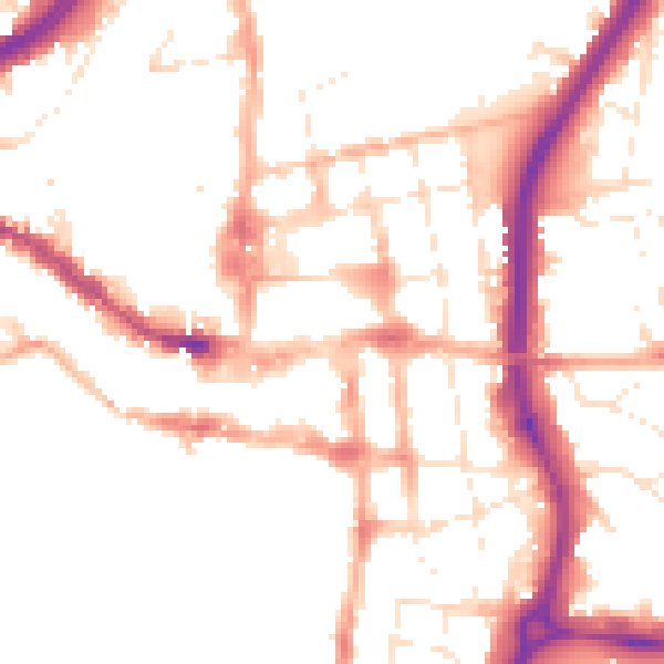 Daytime road noise heatmap for SP1 1AH