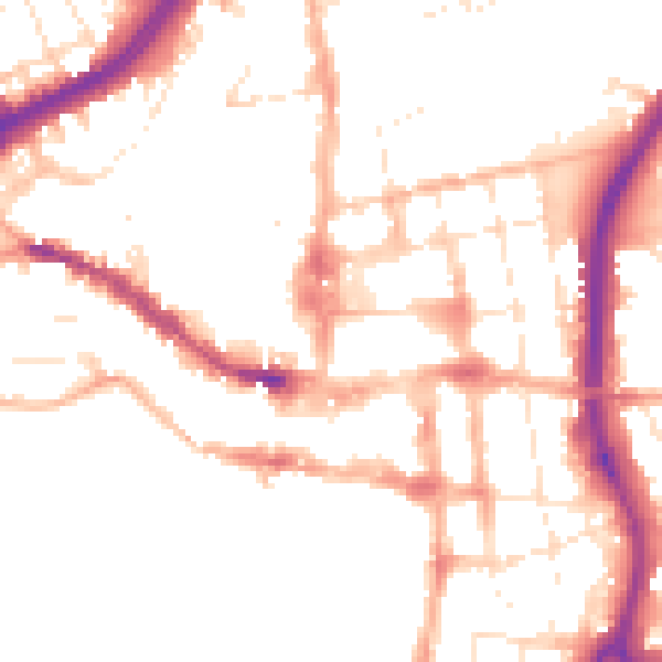 Daytime road noise heatmap for SP1 1AJ
