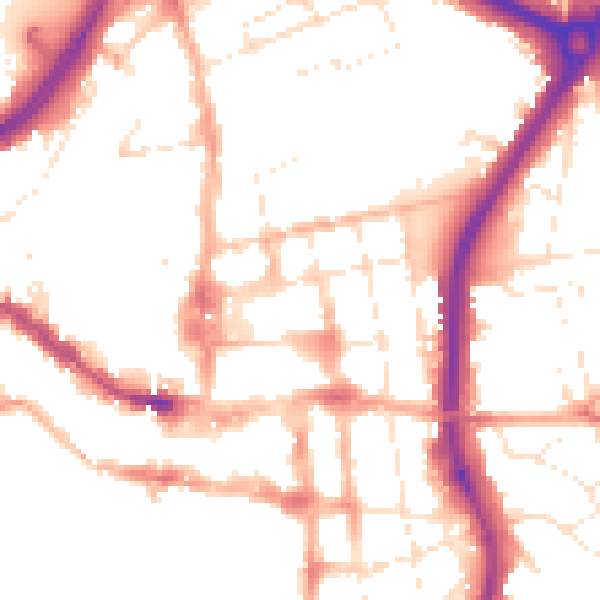 Daytime road noise heatmap for SP1 1AL