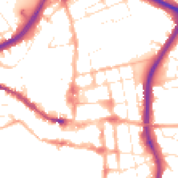Daytime road noise heatmap for SP1 1BG
