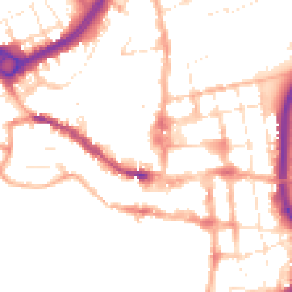 Daytime road noise heatmap for SP1 1BT