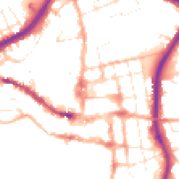 Daytime road noise heatmap for SP1 1DA