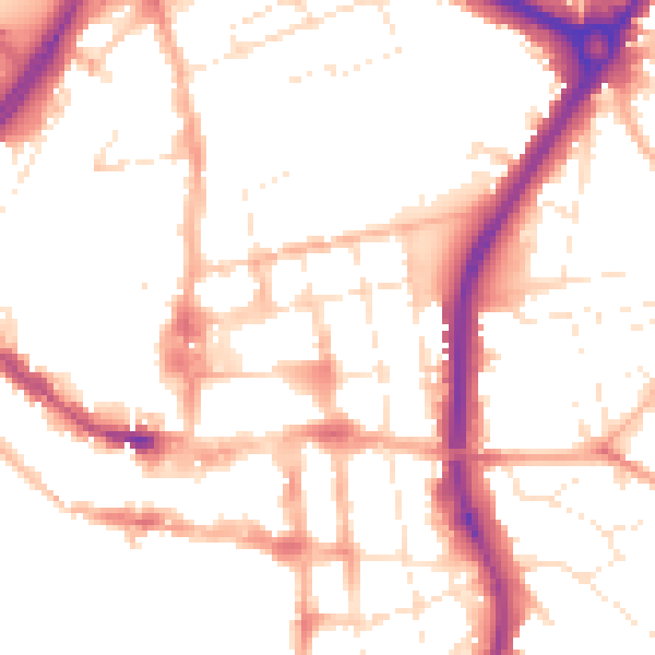 Daytime road noise heatmap for SP1 1DX