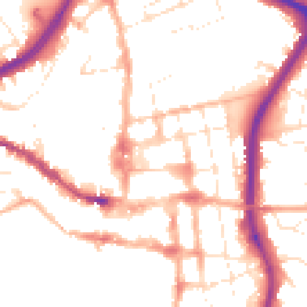 Daytime road noise heatmap for SP1 1DZ