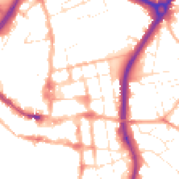 Daytime road noise heatmap for SP1 1EA