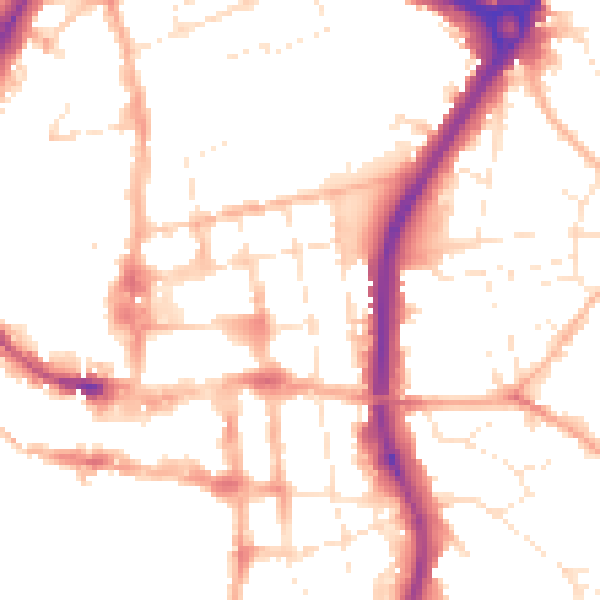Daytime road noise heatmap for SP1 1EF