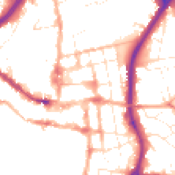 Daytime road noise heatmap for SP1 1EL