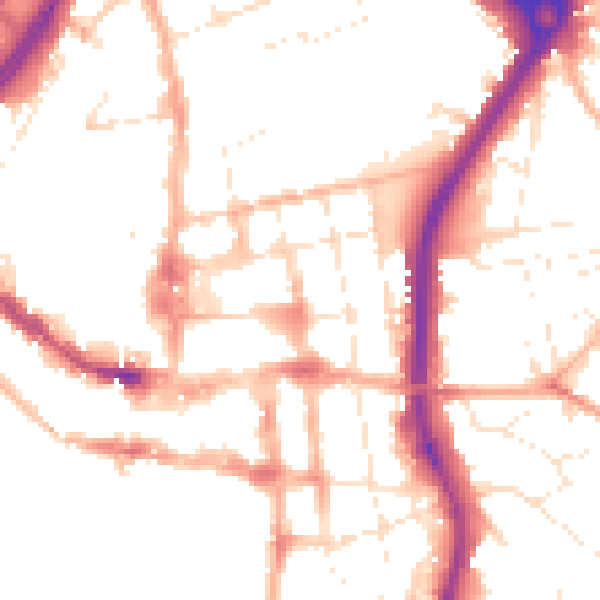 Daytime road noise heatmap for SP1 1ER
