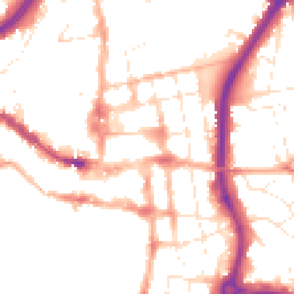 Daytime road noise heatmap for SP1 1EY