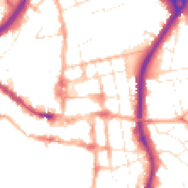 Daytime road noise heatmap for SP1 1HB