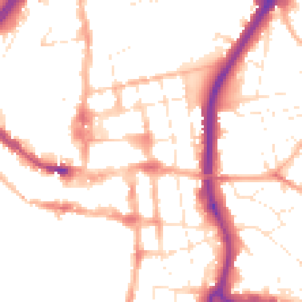 Daytime road noise heatmap for SP1 1HE