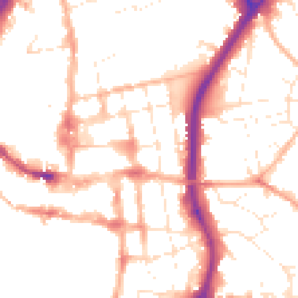 Daytime road noise heatmap for SP1 1HG