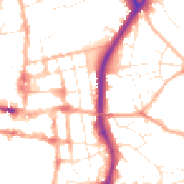 Daytime road noise heatmap for SP1 1HR
